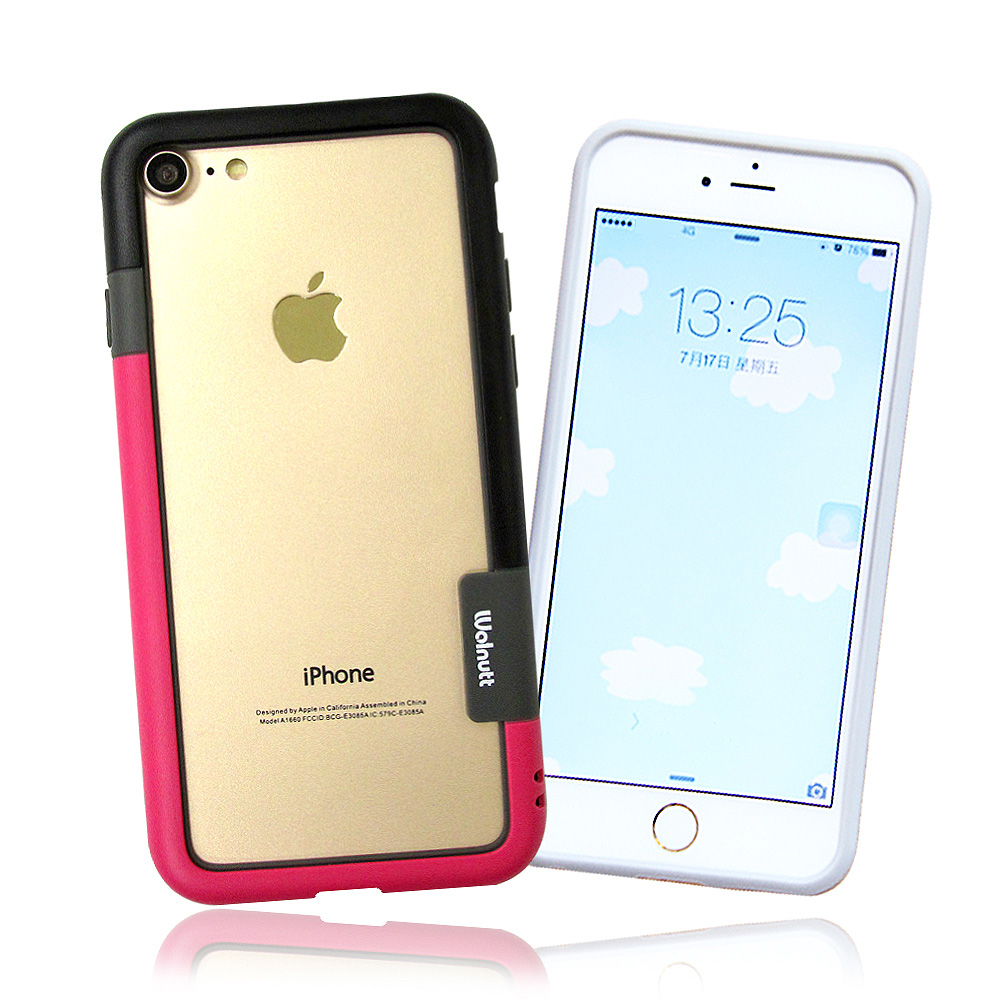 VXTRA日韓糖果風 iPhone 8/iPhone 7撞色邊框軟式手機殼(酸甜黑苺)