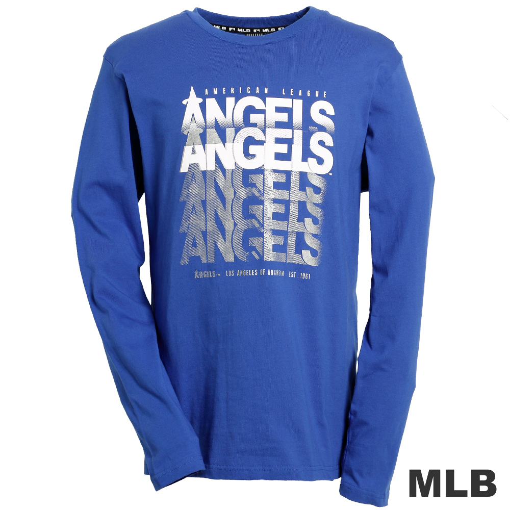 MLB-洛杉磯安納罕天使隊LOGO棉質T恤-藍(男)