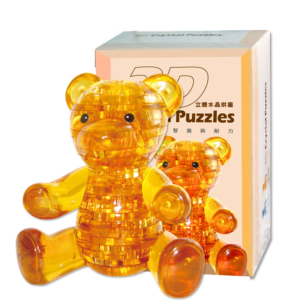 甜蜜小熊-棕色 3D Crystal Puzzles 立體水晶拼圖(8cm系列-41片)