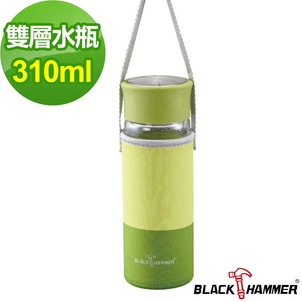 義大利BLACK HAMMER  雙層耐熱玻璃水瓶-310ml(附布套) product image 1