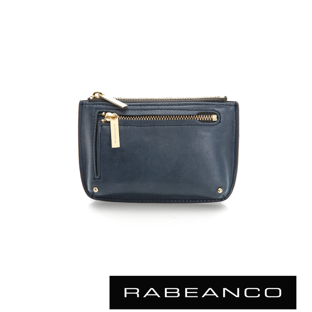 RABEANCO 迷時尚系列雙拉鍊零錢包(大) - 墨水藍