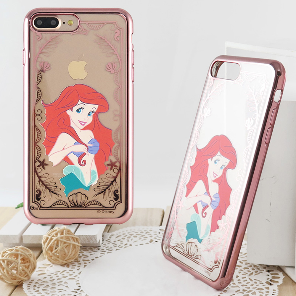 Disney 迪士尼iPhone 8/7 Plus(5.5)電鍍彩繪保護套-公主系列-艾麗兒