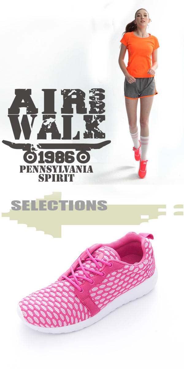 美國 AIRWALK 蜂巢式休閒慢跑鞋運動鞋-女款(蜜糖粉)