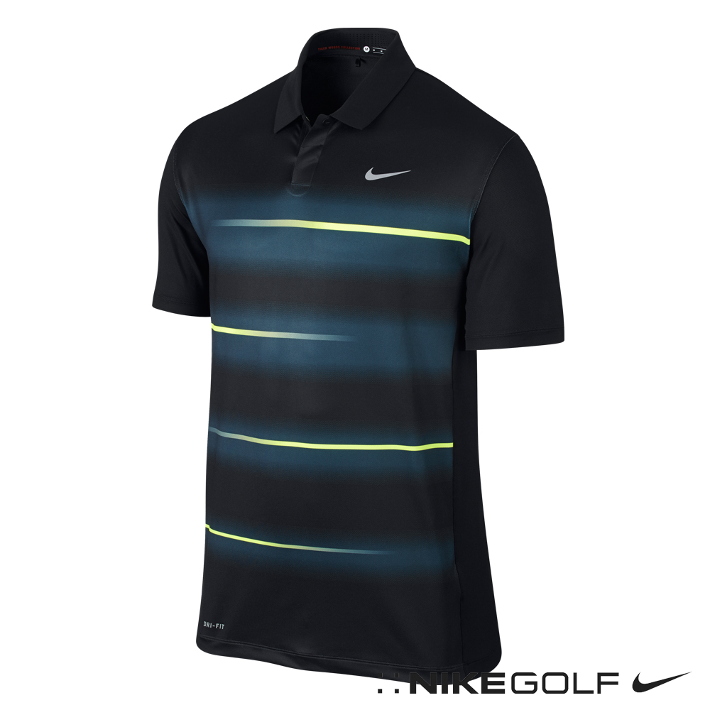 Nike Golf 老虎伍茲炫彩排汗短袖POLO衫-黑639832-010