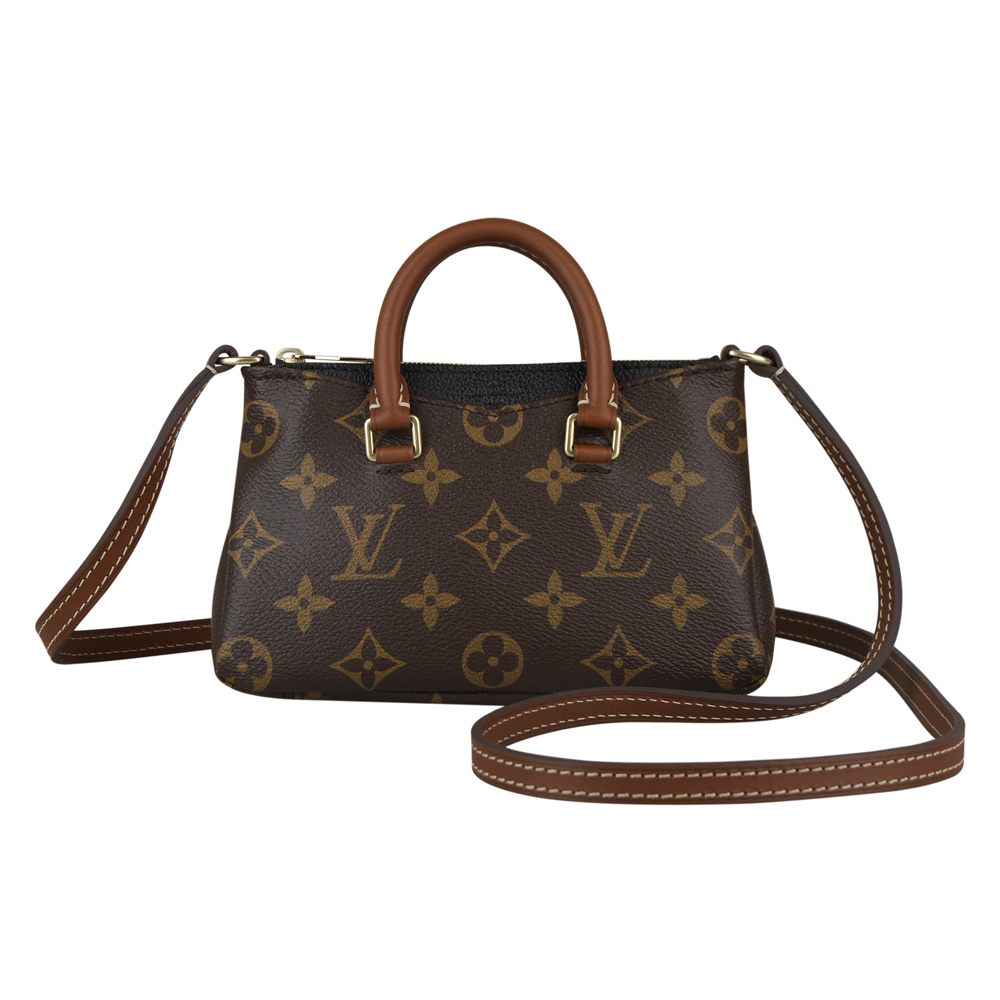 LV M61416 經典Monogram NANO PALLAS手提/斜背包(黑)