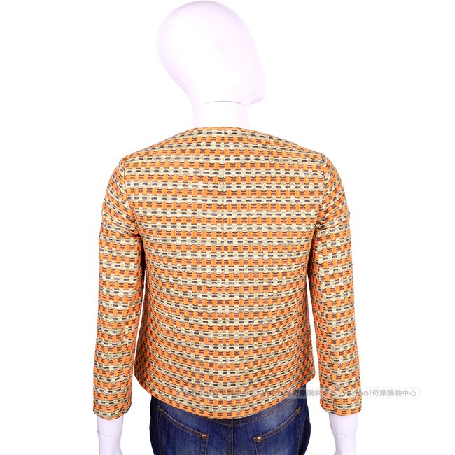 RED VALENTINO 橘x金色幾何印花外套