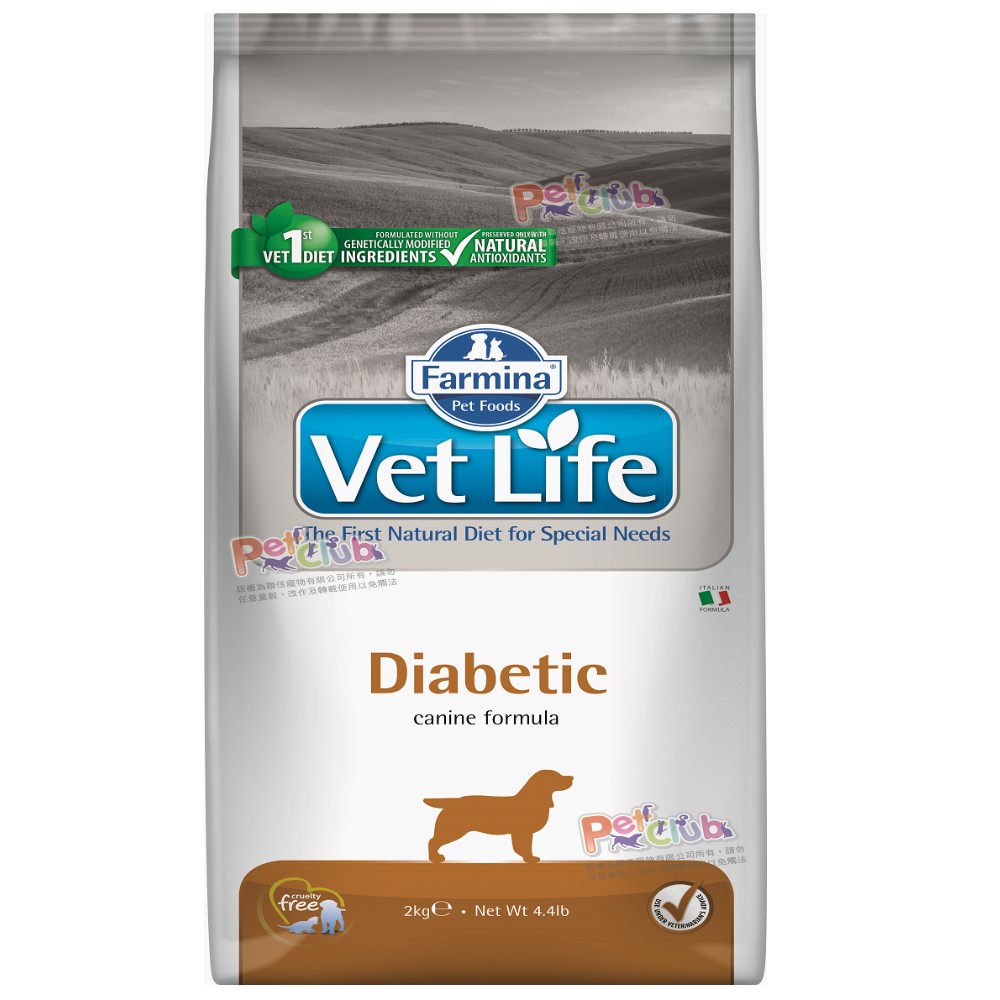 義大利法米納《VetLife天然處方系列-犬用糖尿病配方》2kg