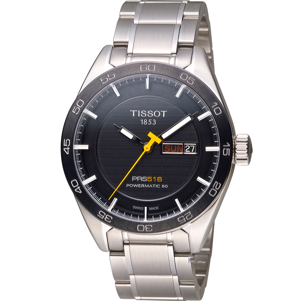 TISSOT PRS 516 賽車元素機械錶-黑/42mm