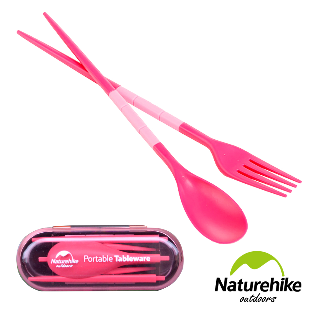 Naturehike 輕巧迷你折疊餐具組 粉紅 - 快速到貨