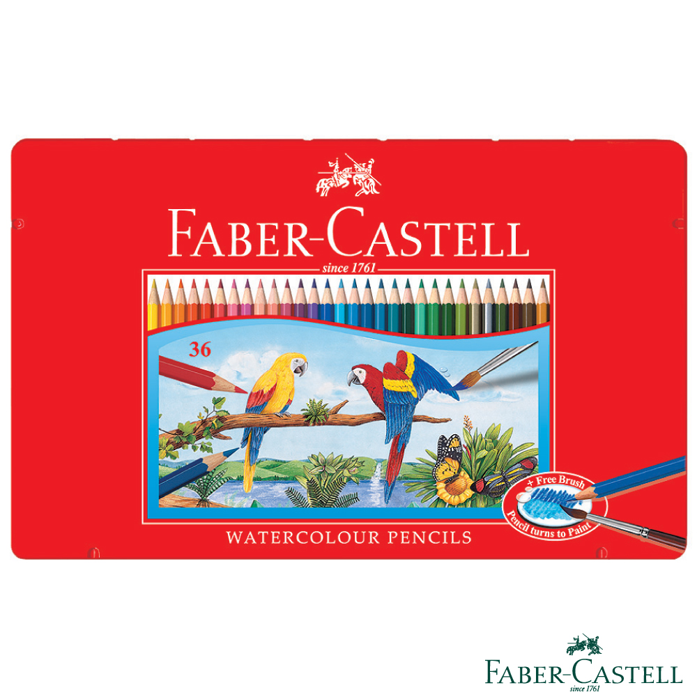 時時樂限定 Faber-Castell紅色系水性彩色鉛筆-36色鐵盒裝