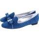 Salvatore Ferragamo SCOTTYPIPI 鑲邊麂皮樂褔鞋(藍) product thumbnail 1