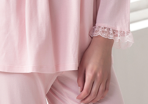 羅絲美睡衣 - 保養系列長袖褲裝睡衣(淺粉色)