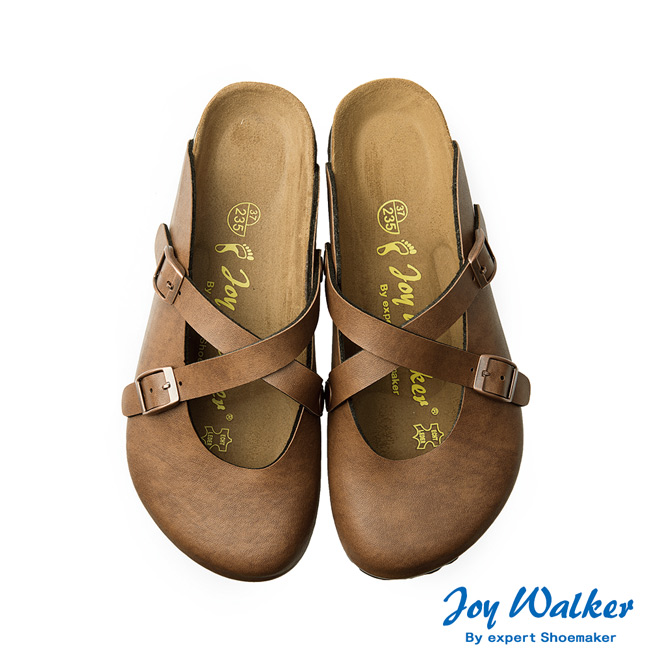 Joy Walker 經典交叉包頭拖鞋*咖啡