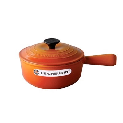LE CREUSET 琺瑯鑄鐵單柄醬汁鍋 18cm (火焰橘)