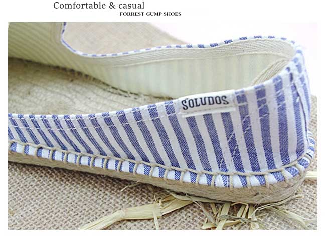 SOLUDOS 基本款藍白細條紋草編懶人鞋(版型偏小)