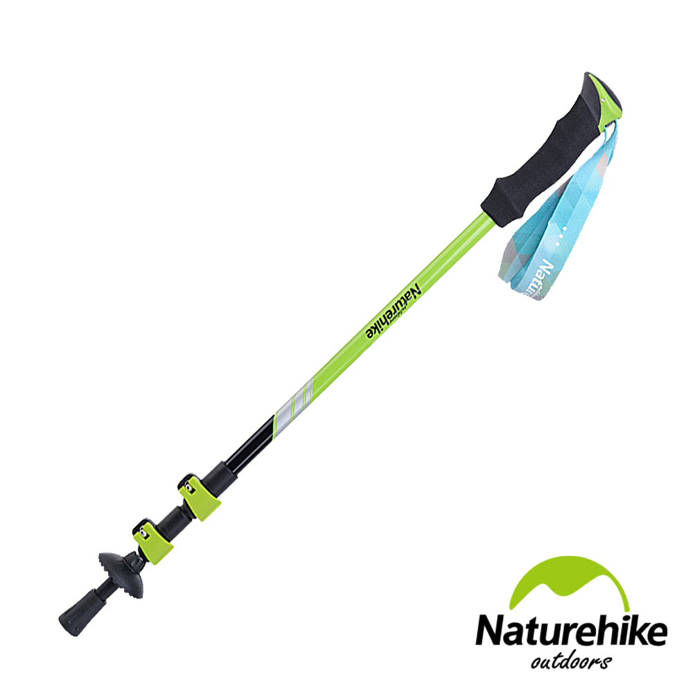 Naturehike 情侶專屬 風羽輕量外鎖三節鋁合金登山杖 男款 草綠