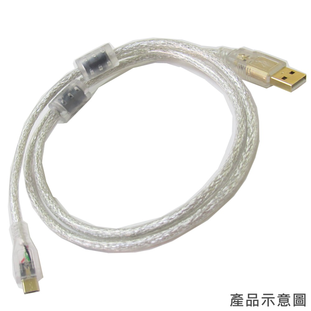 EZstick 5P 透明 MICRO USB 雙磁環鍍金接頭數據高速連接線