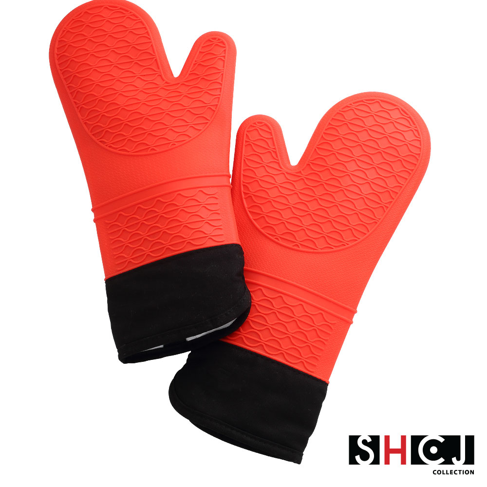 SHCJ生活采家加長型雙層防燙矽膠隔熱手套(2入組)