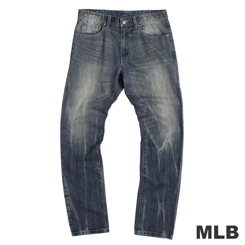 MLB-紐約洋基隊復古水洗丹寧褲-藍(男)