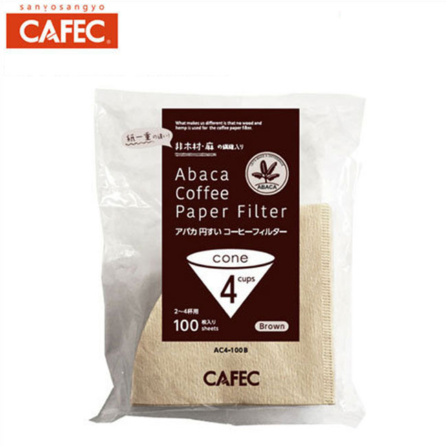 CAFEC AC4-100B V02麻纖維咖啡濾紙100入*2包(HG5003*2)