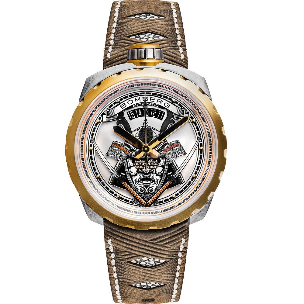 BOMBERG 炸彈錶 BOLT-68 SAMURAI武士限量版機械錶-金/45mm