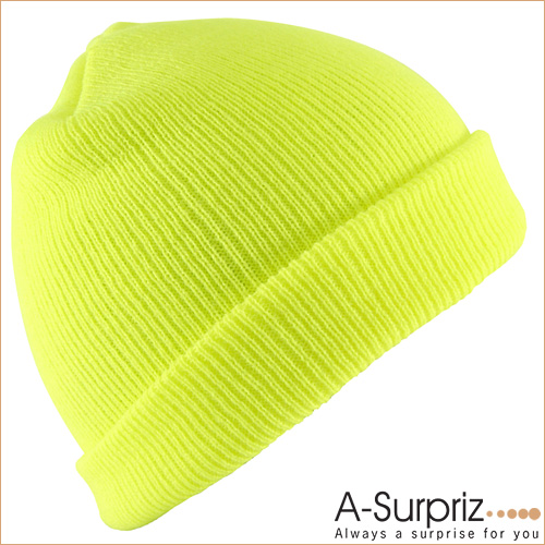 A-Surpriz 個性潮流螢光色系針織帽(螢光黃)