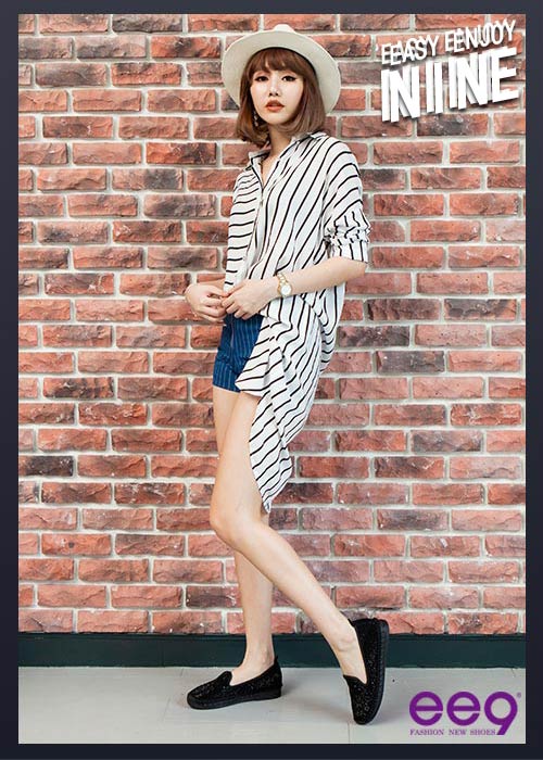 【ee9】矚目焦點~璀璨奢華鑲嵌亮鑽質感休閒鞋＊黑色