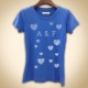 A&F 女裝 褪色愛心字母短T恤(藍) product thumbnail 1