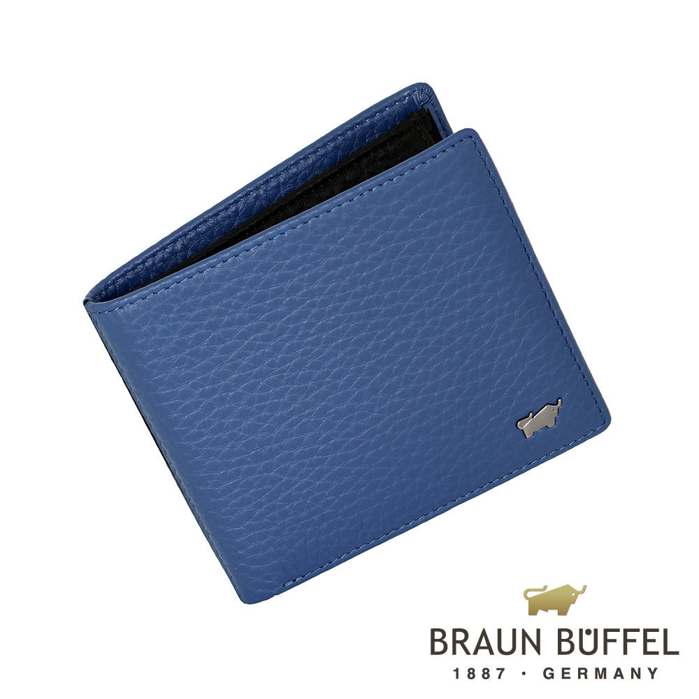 BRAUN BUFFEL - OSLO奧斯陸系列4卡零錢袋皮夾 - 鳶尾藍