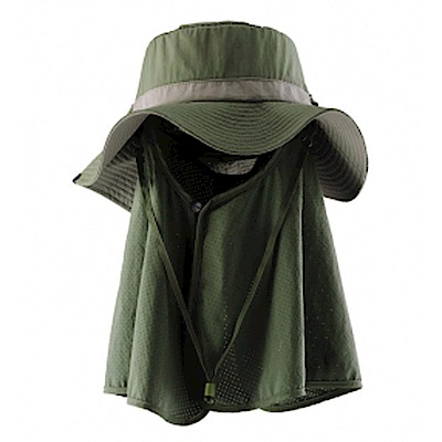【Wildland 荒野】中性抗UV調節式遮陽帽綠