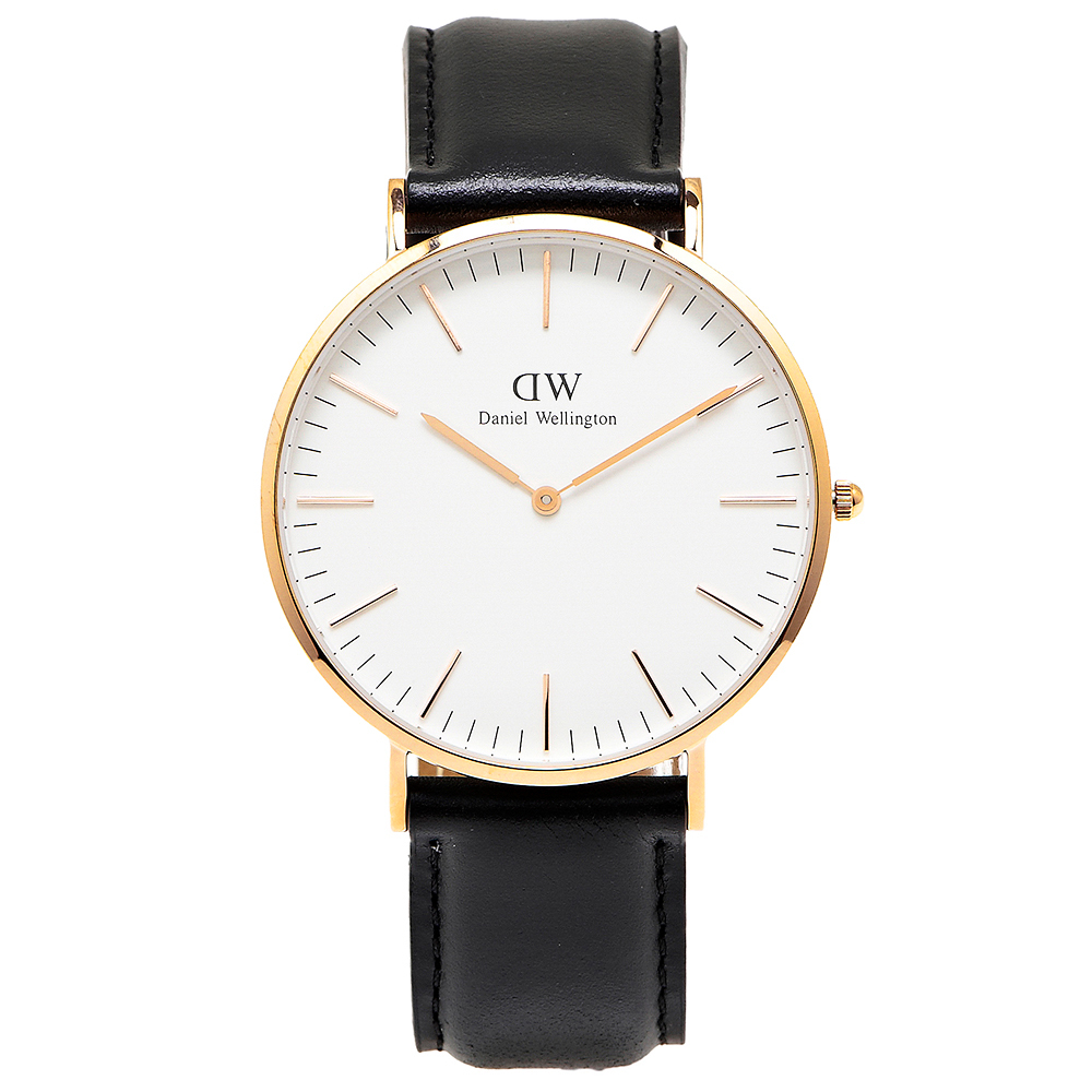 DW Daniel Wellington 經典sheffield手錶-白面X黑色/40mm