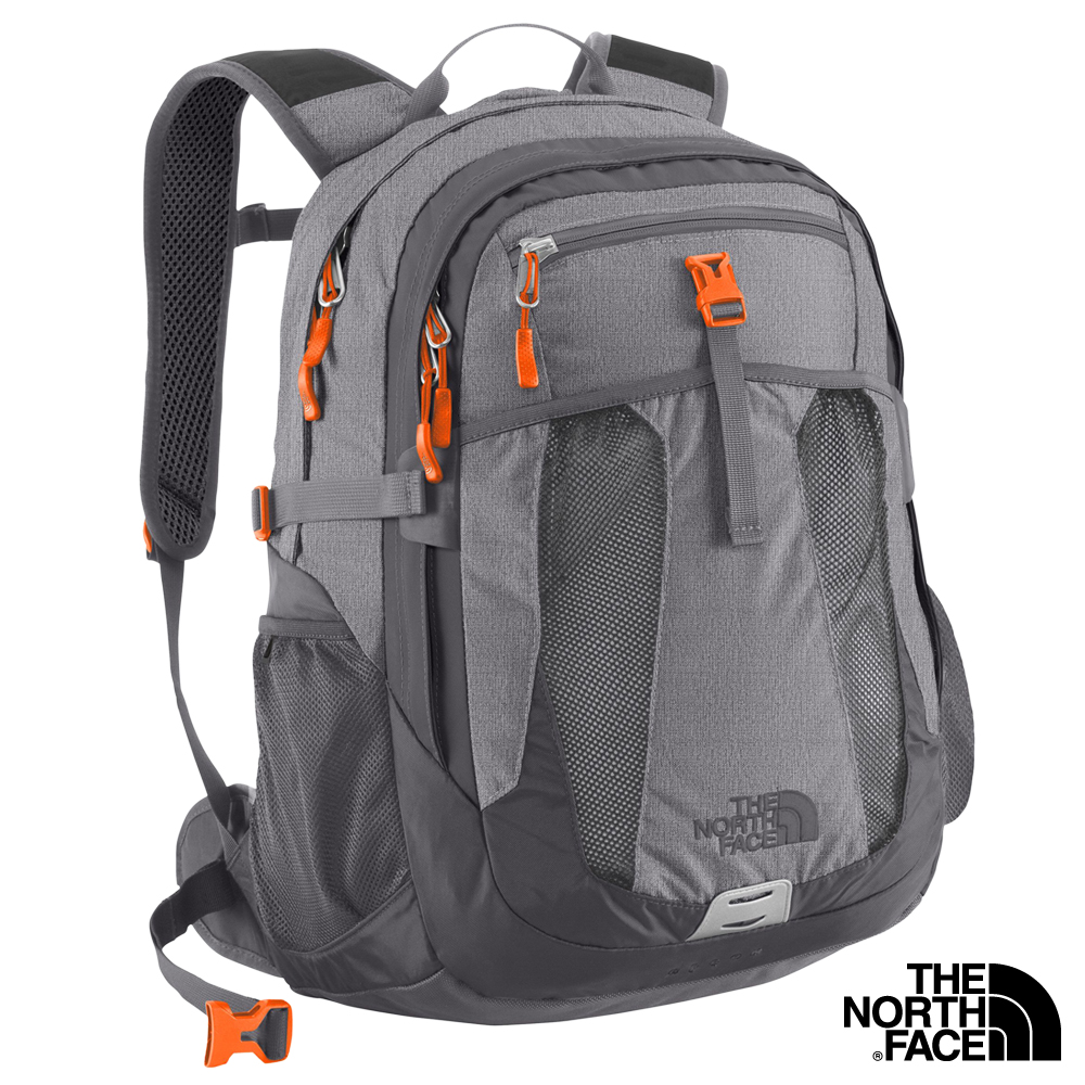 The North Face RECON 15吋電腦背包 鋅灰/鮮螢光橘