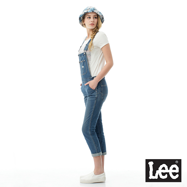 Lee 牛仔吊帶長褲-女款-藍