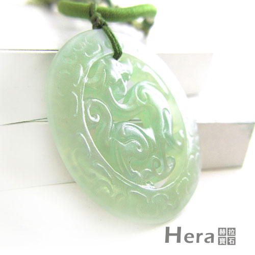 Hera 頂級天然冰種岫玉龍騰四海項鍊