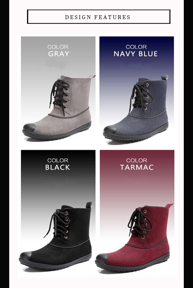 mo.oh 愛雨天-素面綁帶圓頭馬丁款雨鞋-牛仔色