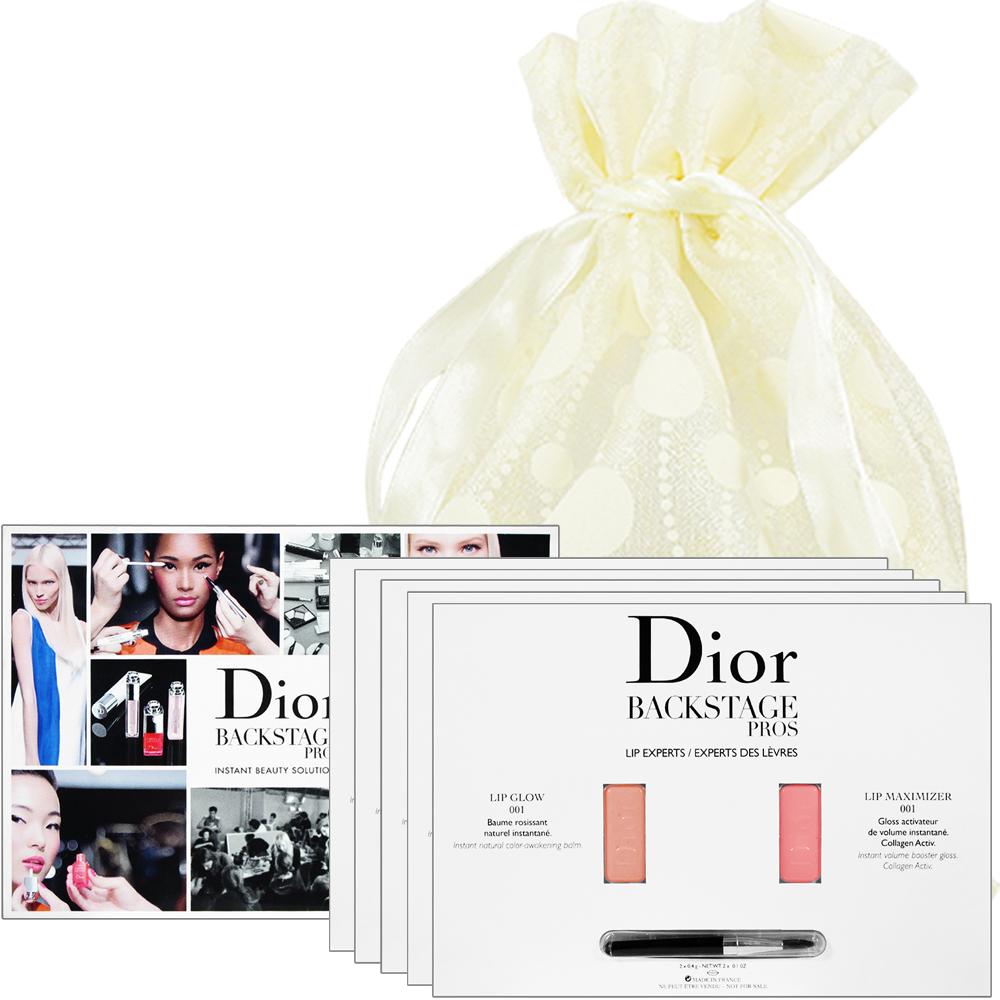 Dior 迪奧 粉漾潤唇膏與豐漾俏唇蜜試用卡5入旅行袋組