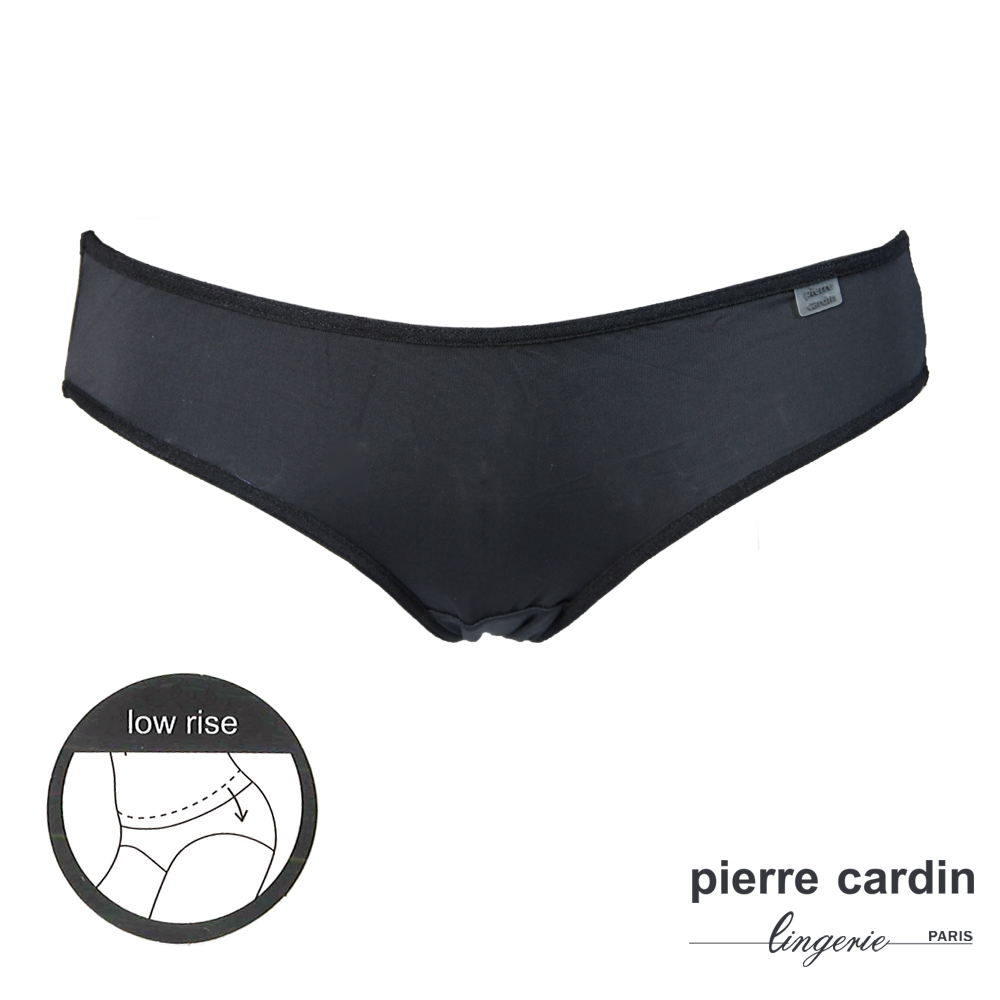 【pierre cardin 皮爾卡登女性內衣】素面超柔感低腰三角褲(黑)