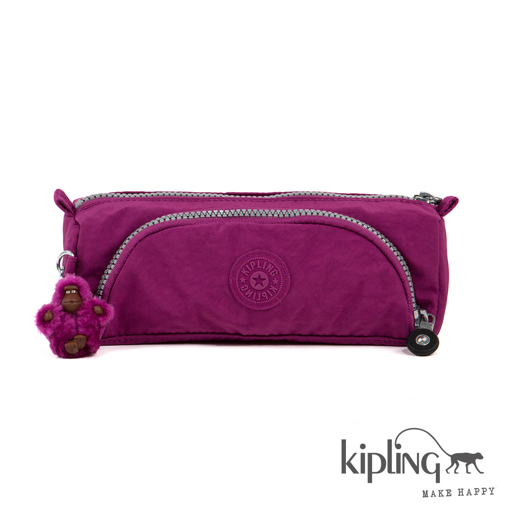 Kipling 雙層筆袋 蘭花紫素面