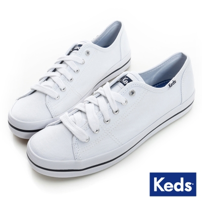 Keds 中性基本綁帶休閒鞋-白色