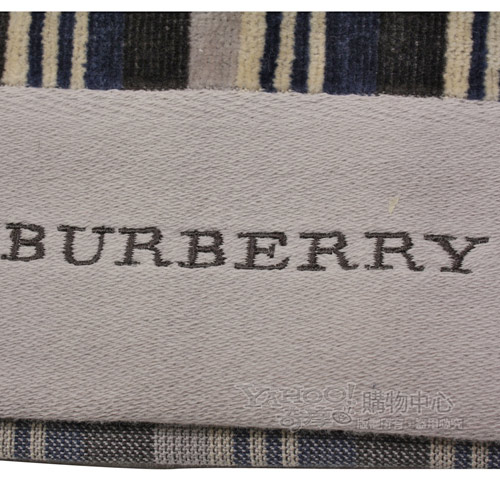 BURBERRY時尚條紋絨面浴巾