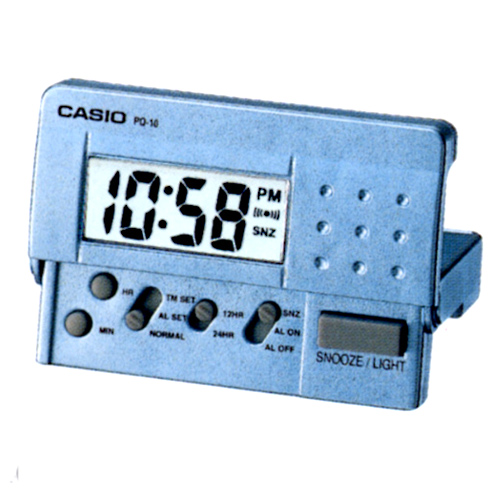 CASIO 輕巧隨身型數字電子鬧鐘(藍、灰、白)