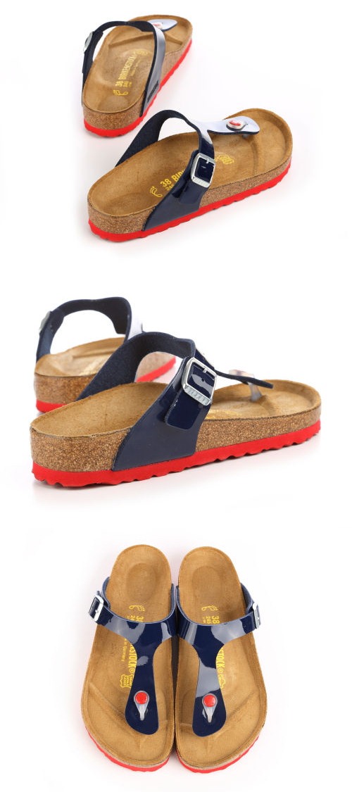 勃肯BIRKENSTOCK 845881。吉薩 夾腳拖鞋(深藍漆皮)