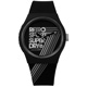 Superdry 極度乾燥 七度空間亮眼線條休閒運動LOGO矽膠手錶-黑色/38mm product thumbnail 1