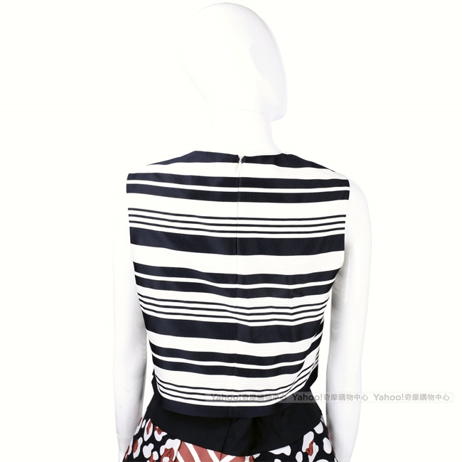 RED VALENTINO 條紋無袖上衣(深藍x白)