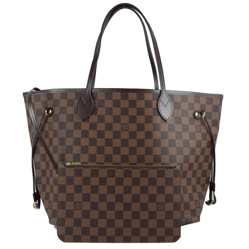 LV N41358 NEVERFULL MM 棋盤格紋子母束口購物包.中