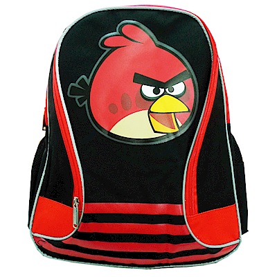 Angry Birds 憤怒鳥多功能條紋雙層護脊後背包（黑）A1