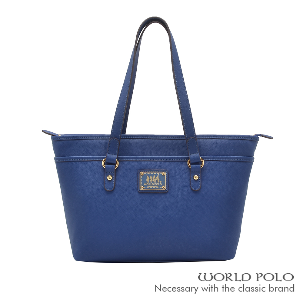 WORLD POLO-深色誘惑購物托特包-藍色