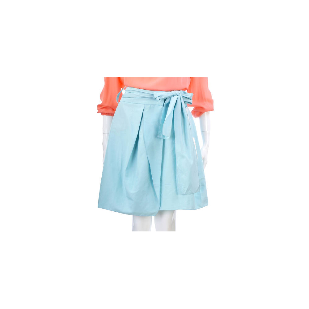 VALENTINO 水藍色蝴蝶結飾短裙