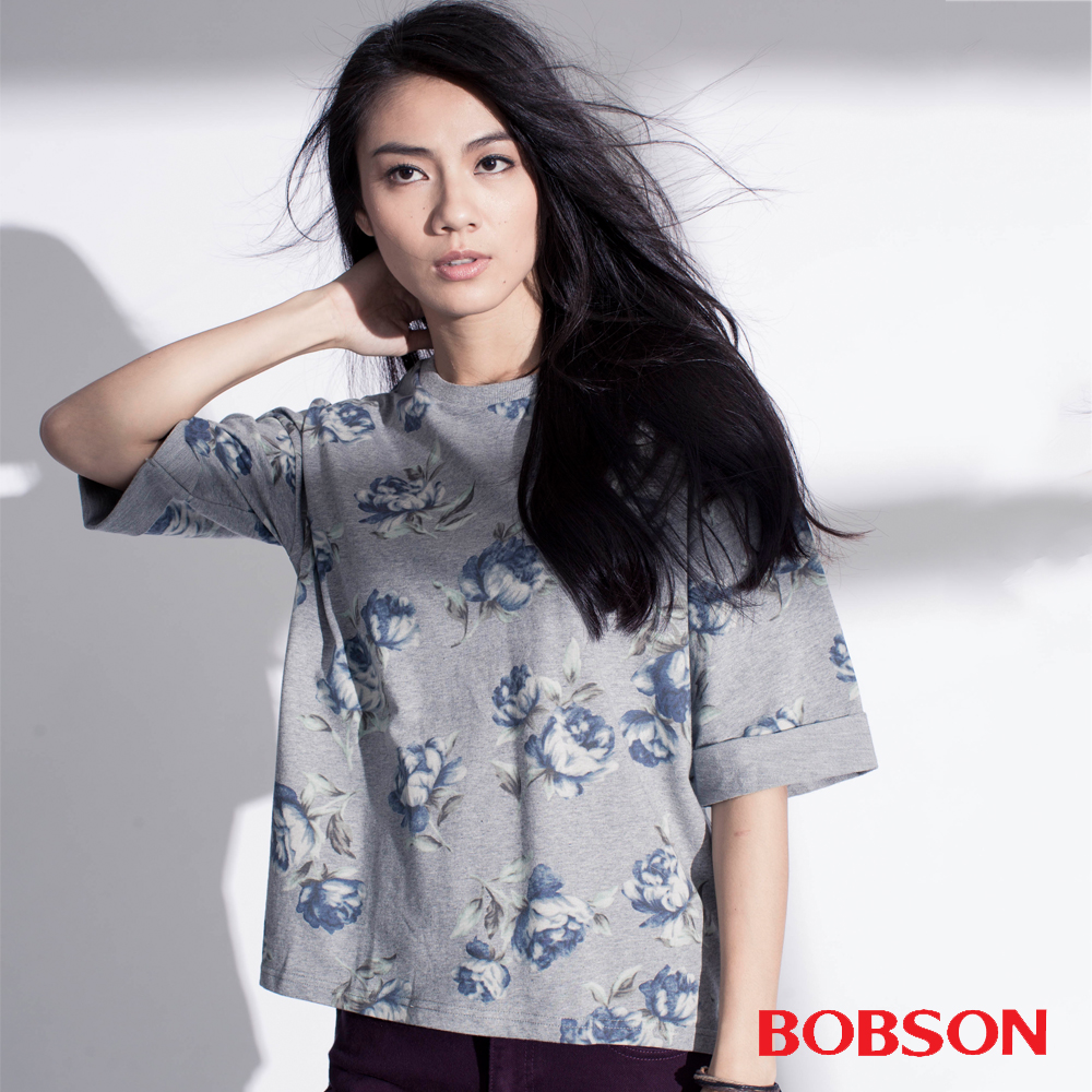 BOBSON  女款印花寬版上衣