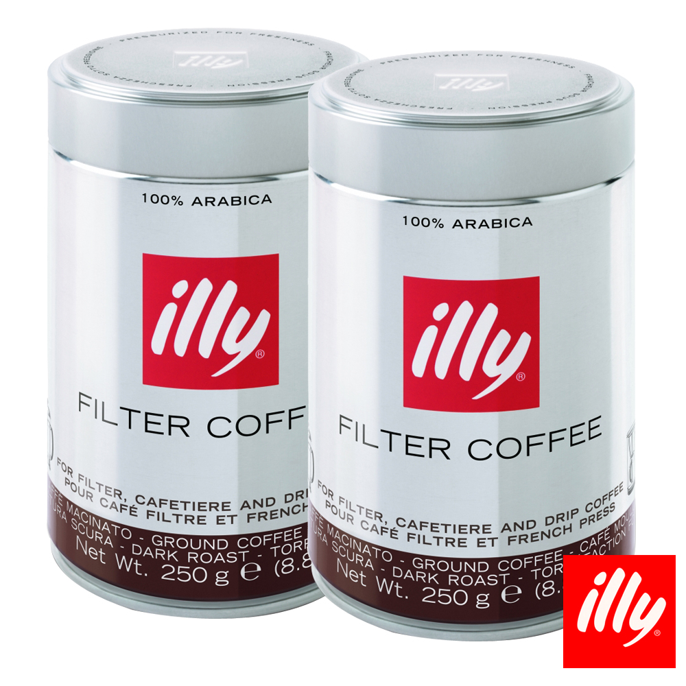 義大利 illy filter coffee深烘焙濾泡咖啡粉 250gX2入